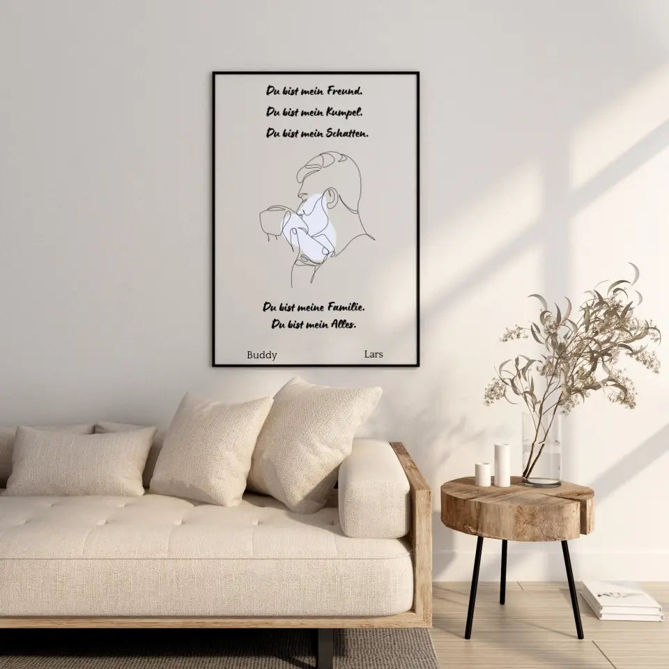 Personalisiertes Hundeposter - Manchmal der beste Zuhörer