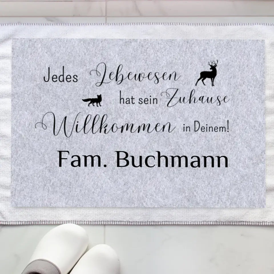 Personalisierte Fußmatte - Jedes Lebewesen