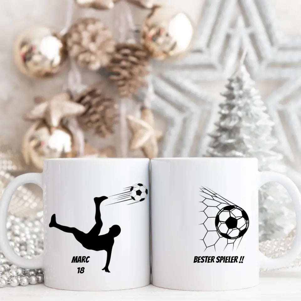 Personalisierte Fußball Tasse - Bester Spieler