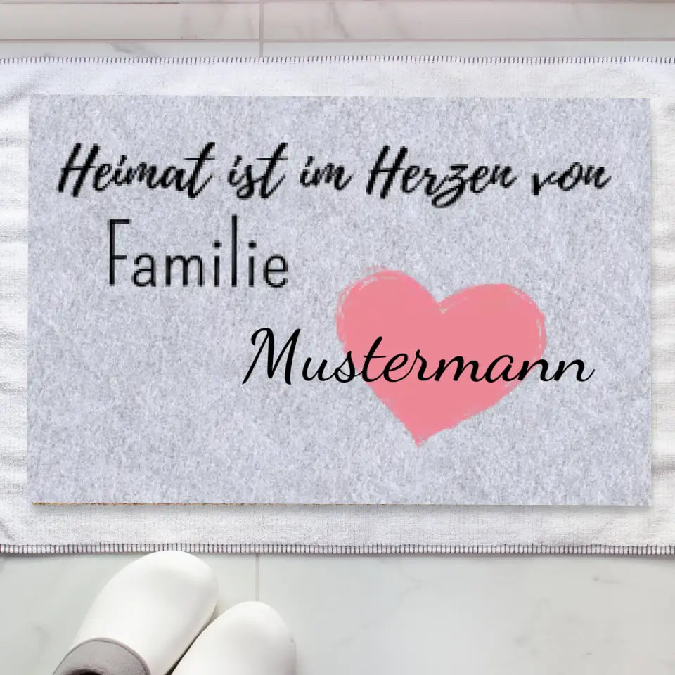 Personalisierte Fußmatte - Heimat