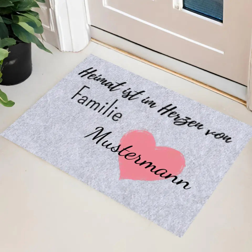 Personalisierte Fußmatte - Heimat