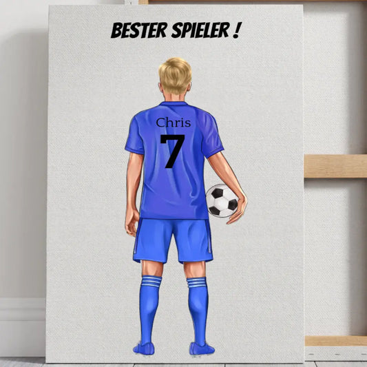 Personalisierte Fußball Leinwand - Bester Spieler !