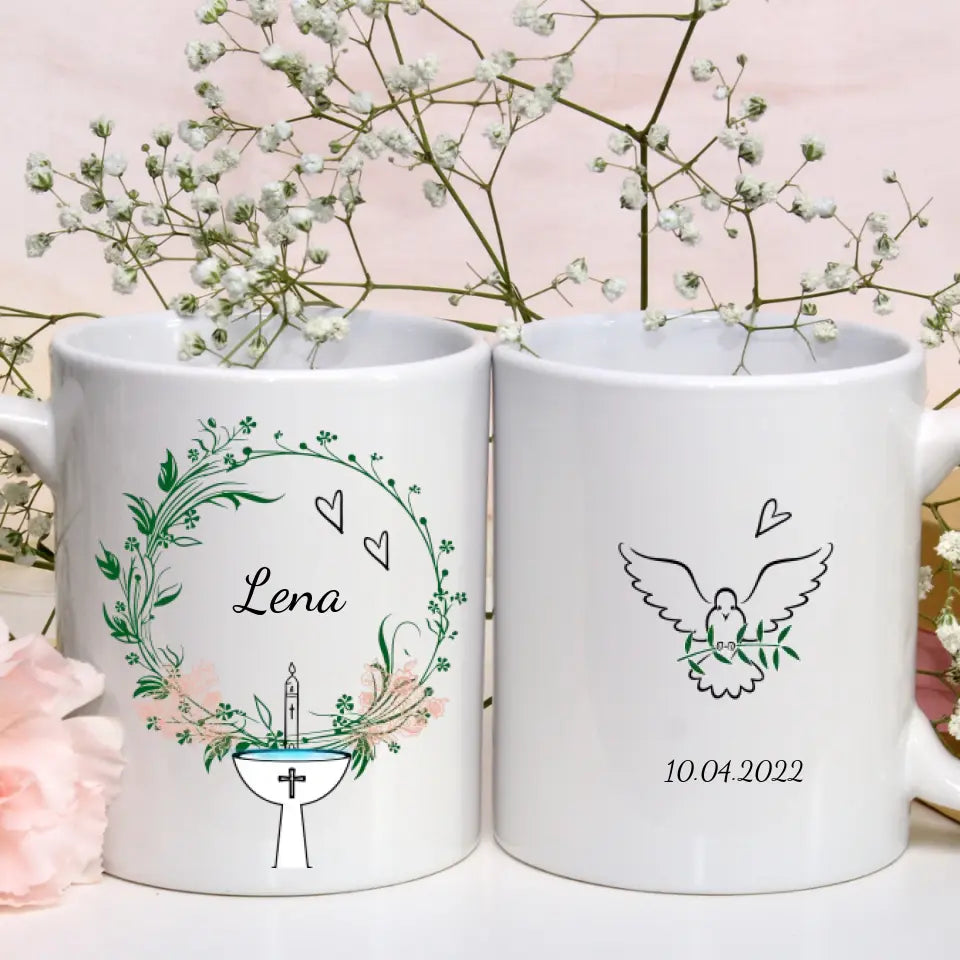 Personalisierte Tasse -Taufe