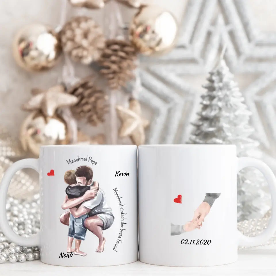 Personalisierte Vater & Sohn Tasse - Manchmal einfach der beste Freund