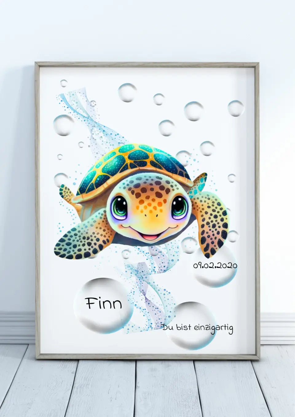 Personalisiertes Kinder Poster - Schildkröten Unterwasserwelt