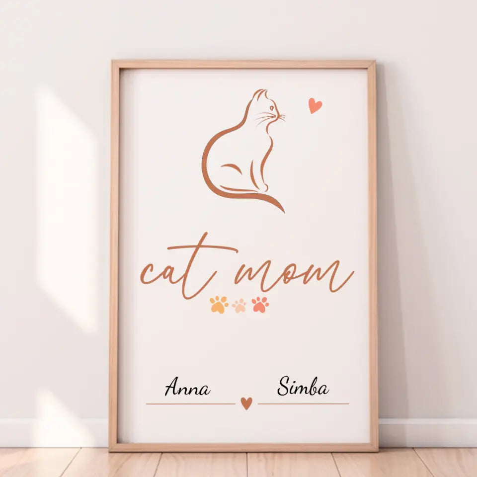 Personalisiertes Katzenposter - Cat Mom