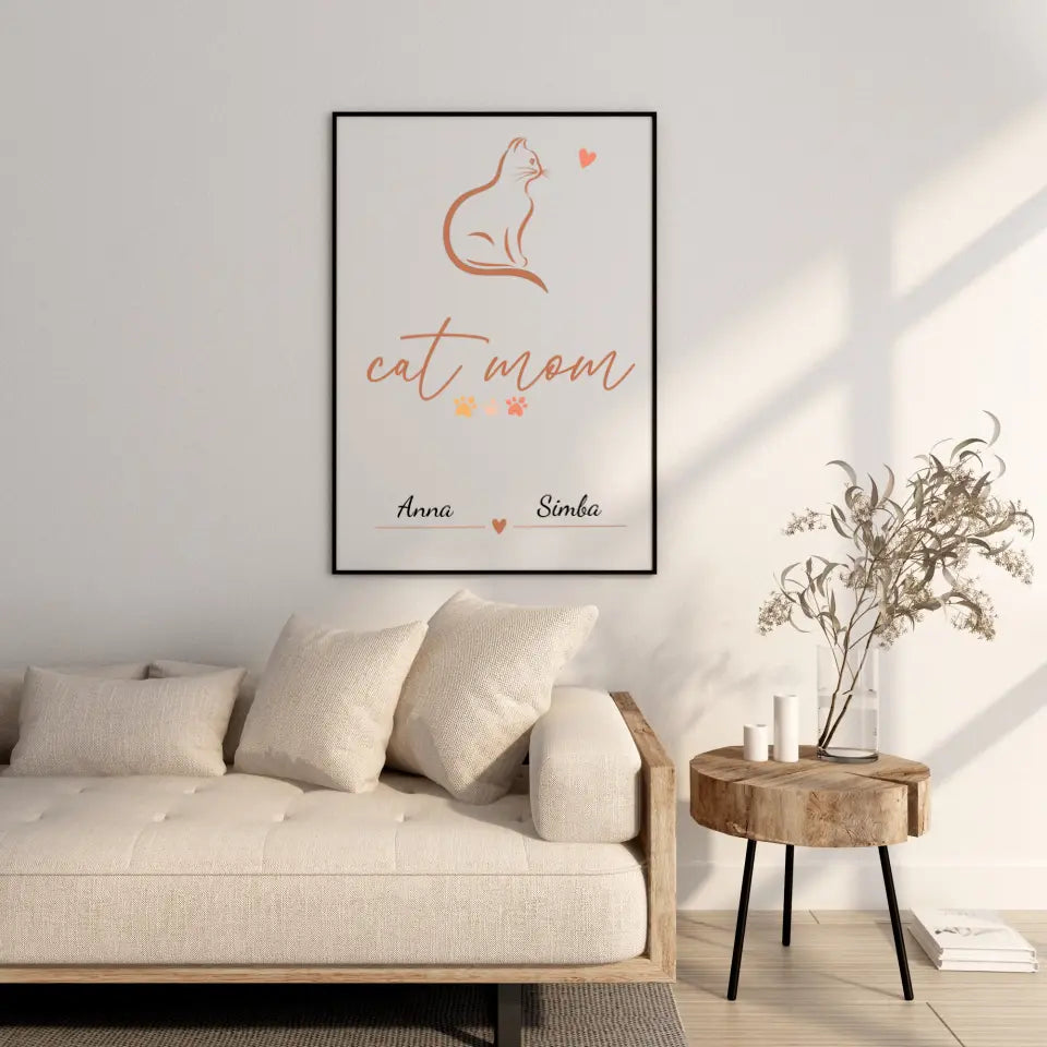 Personalisiertes Katzenposter - Cat Mom