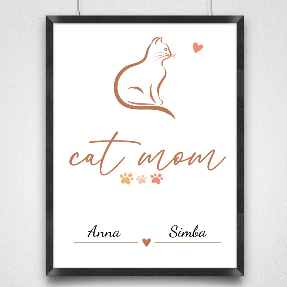 Personalisiertes Katzenposter - Cat Mom