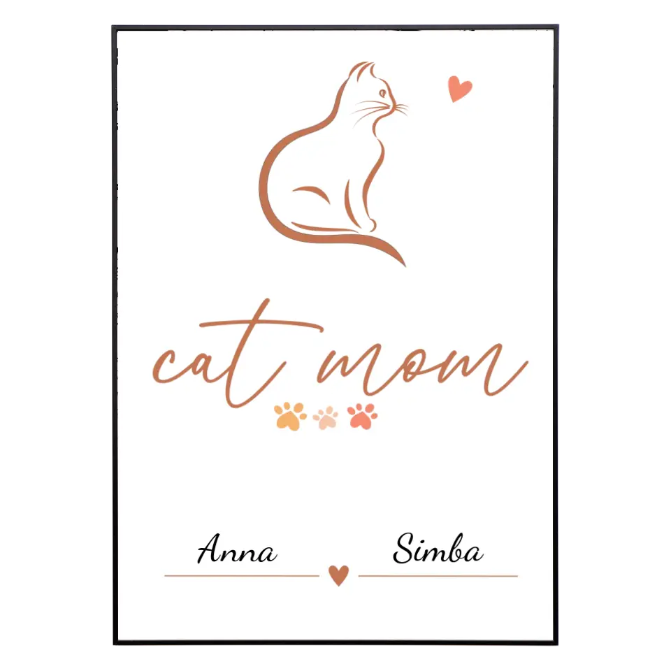 Personalisiertes Katzenposter - Cat Mom