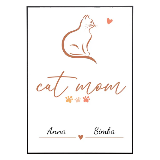 Personalisiertes Katzenposter - Cat Mom