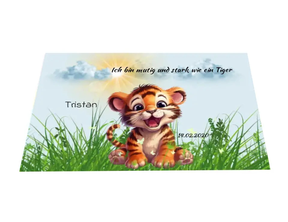 Personalisierter Kinderteppich - Kleiner Tiger