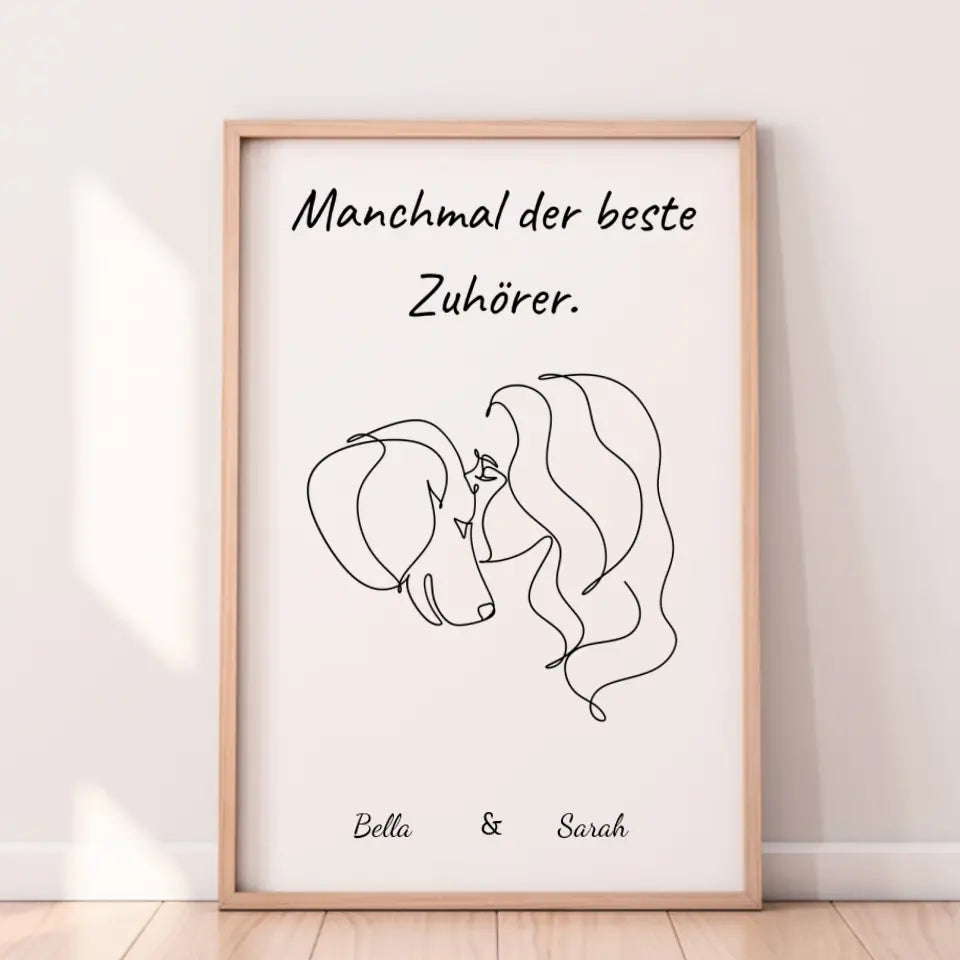 Personalisiertes Hundeposter - Manchmal der beste Zuhörer