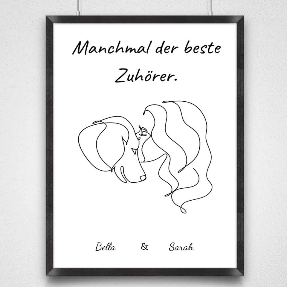 Personalisiertes Hundeposter - Manchmal der beste Zuhörer