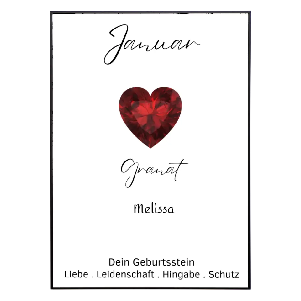 Personalisiertes Poster - Geburtsstein Januar