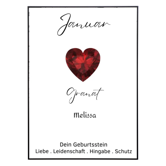 Personalisiertes Poster - Geburtsstein Januar