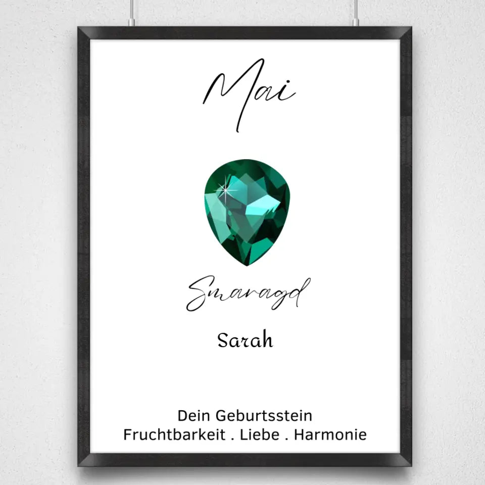 Personalisiertes Poster - Geburtsstein Mai