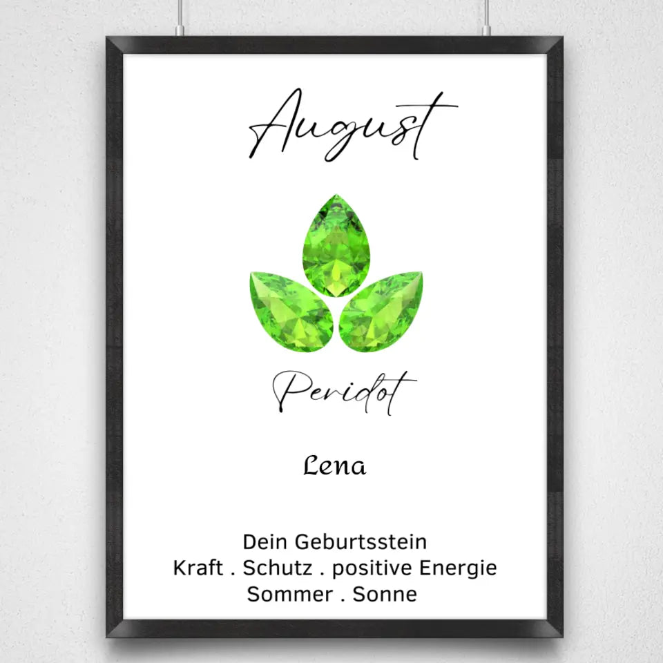 Personalisiertes Poster - Geburtsstein August