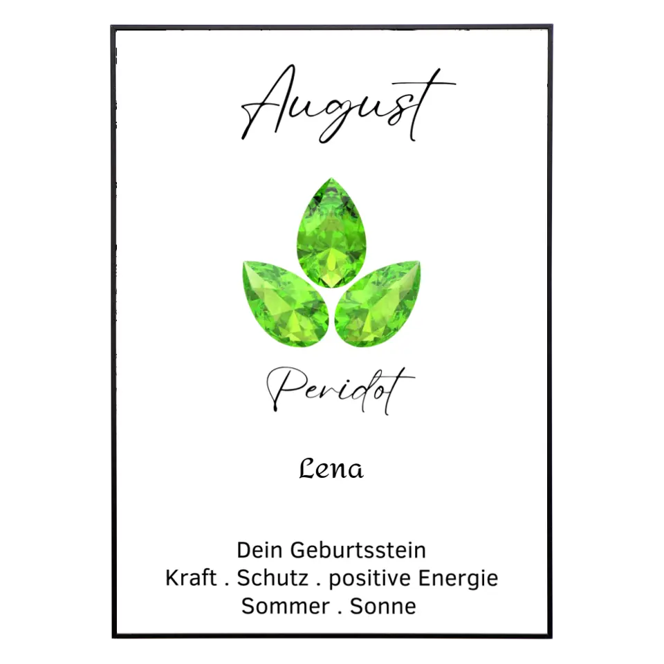 Personalisiertes Poster - Geburtsstein August