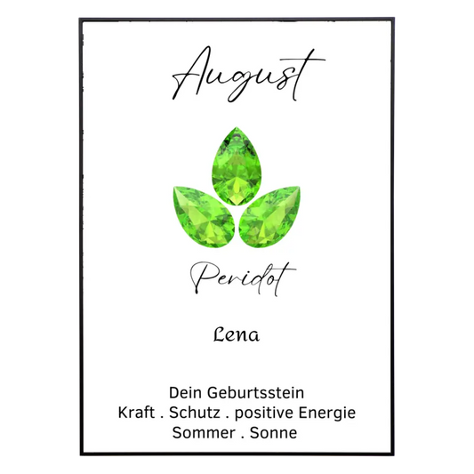 Personalisiertes Poster - Geburtsstein August