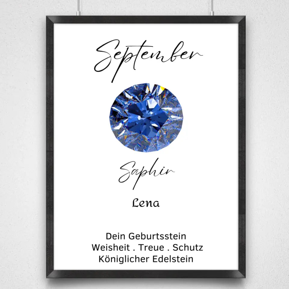 Personalisiertes Poster - Geburtsstein September