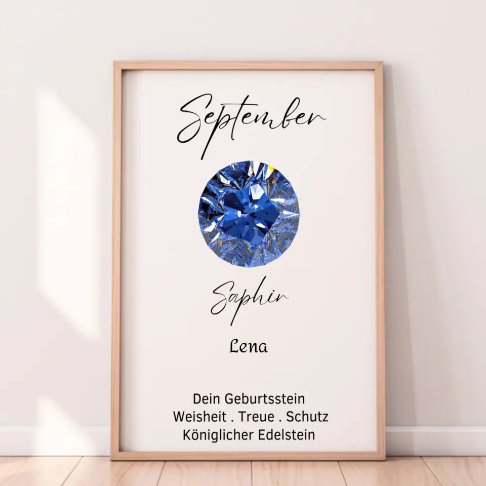 Personalisiertes Poster - Geburtsstein September