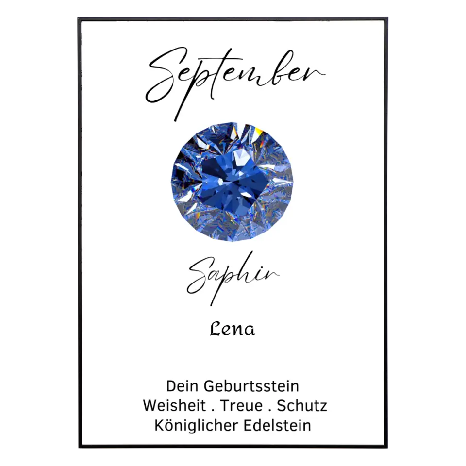 Personalisiertes Poster - Geburtsstein September