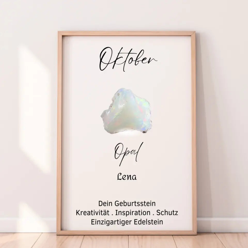 Personalisiertes Poster - Geburtsstein Oktober