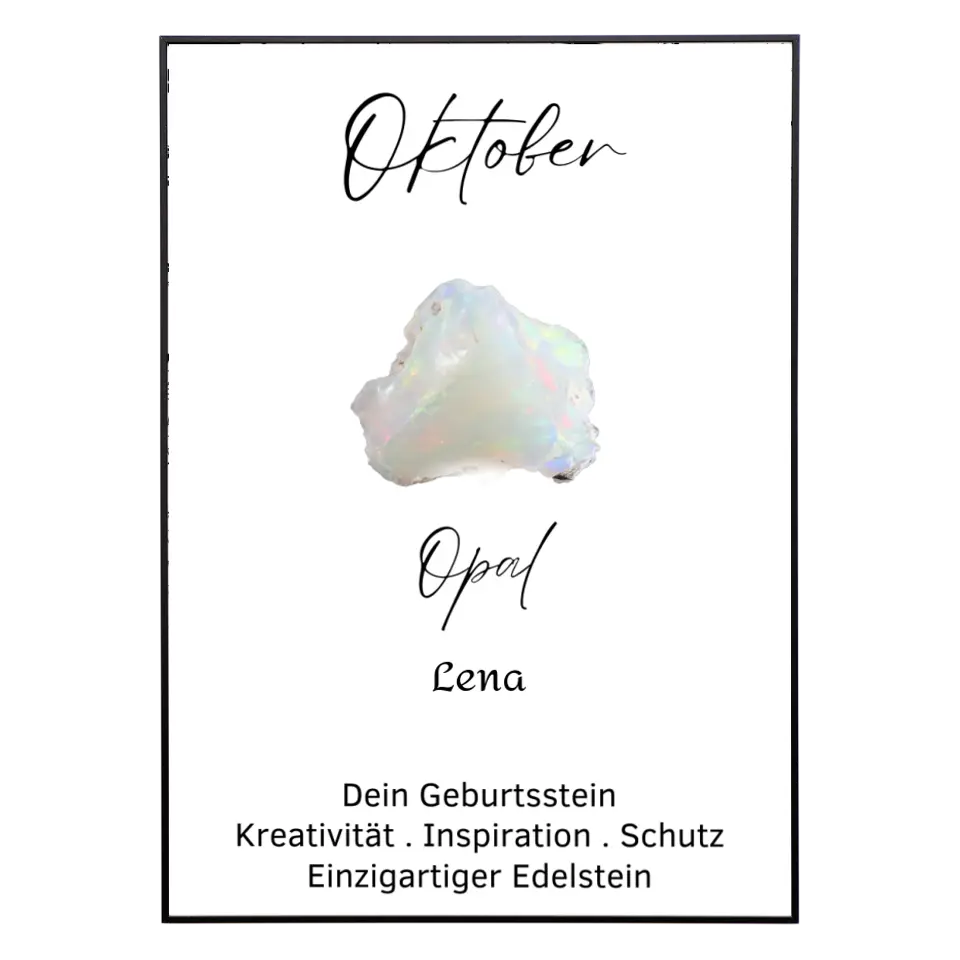 Personalisiertes Poster - Geburtsstein Oktober