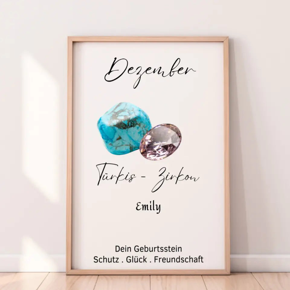 Personalisiertes Poster - Geburtsstein Dezember