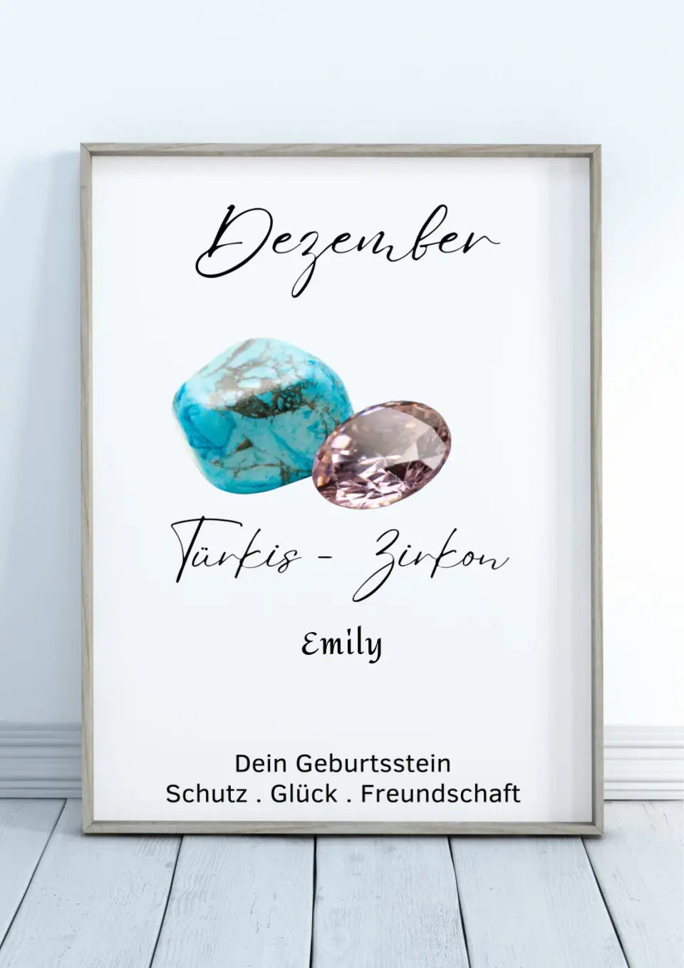 Personalisiertes Poster - Geburtsstein Dezember