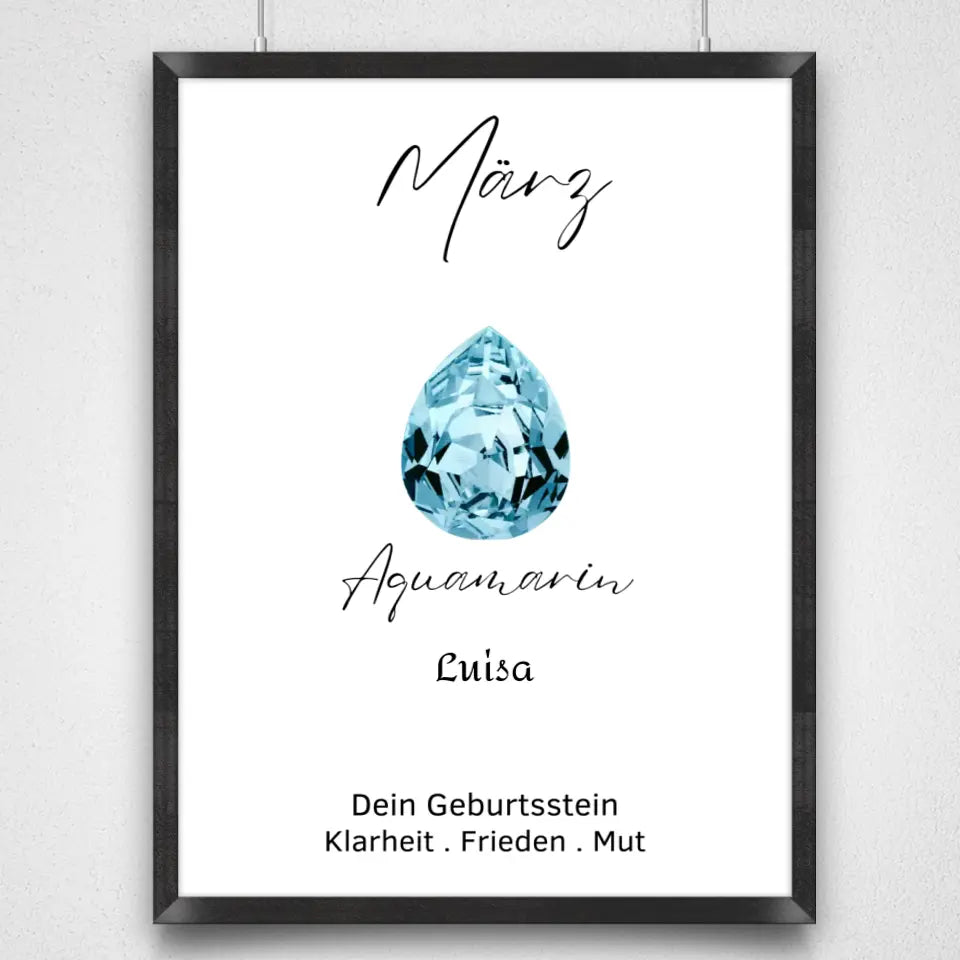 Personalisiertes Poster - Geburtsstein März