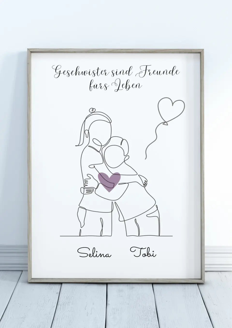 Personalisiertes Poster - Geschwister sind Freunde fürs Leben