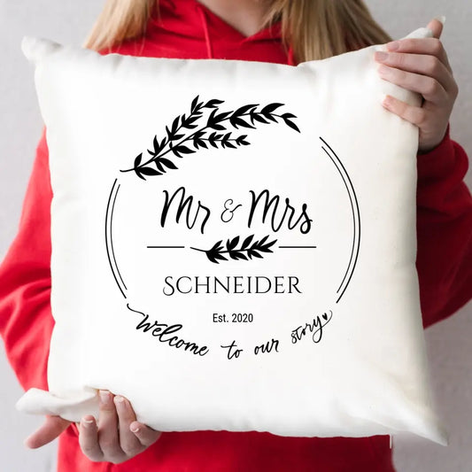 Personalisiertes Kissen - Mr & Mrs