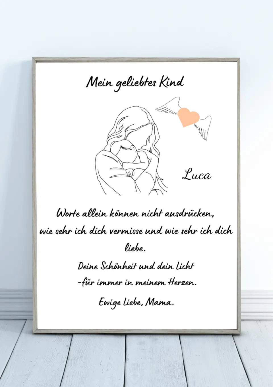 Personalisiertes Mutter Kind Poster - Mein geliebtes Kind