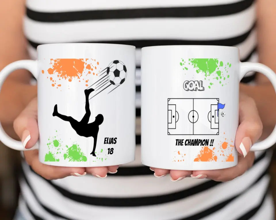 Personalisierte Fußball Tasse - The Champion !!