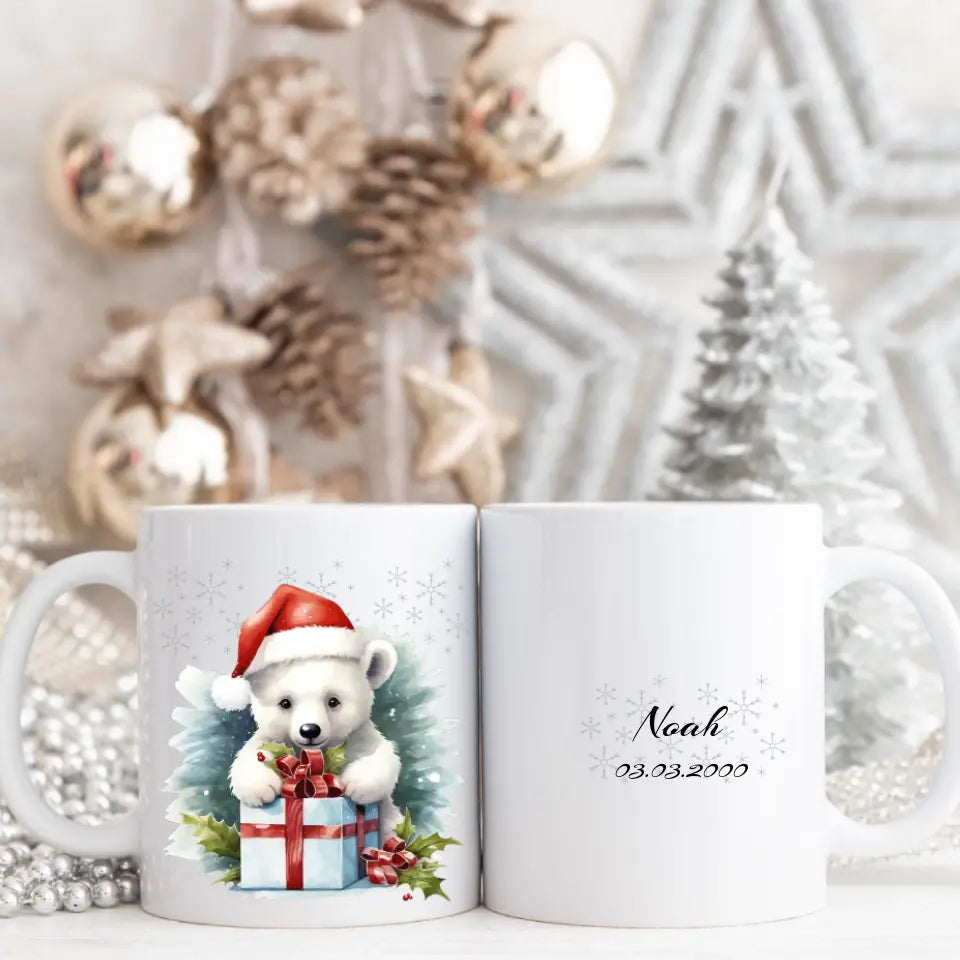 Personalisierte Weihnachtstasse - Polarbär