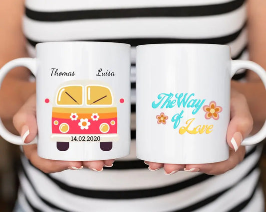 Personalisierte Tasse - Retro Bus The Way of Love