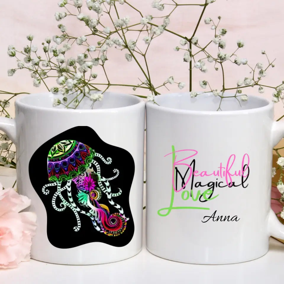 Personalisierte Tasse - Beautiful Magic Love Qualle