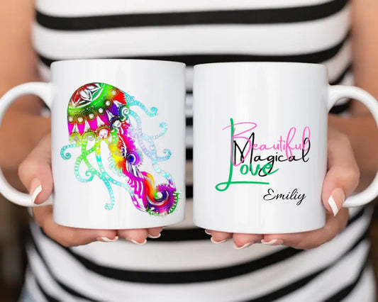 Personalisierte Quallen Tasse - Beautiful Magic Love