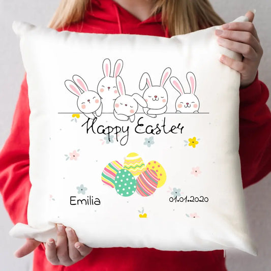 Personalisiertes Osterkissen - Happy Easter Emilia