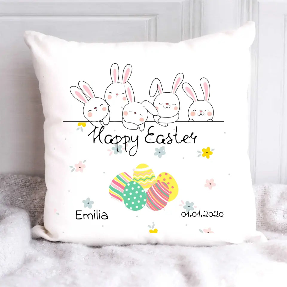 Personalisiertes Osterkissen - Happy Easter Emilia