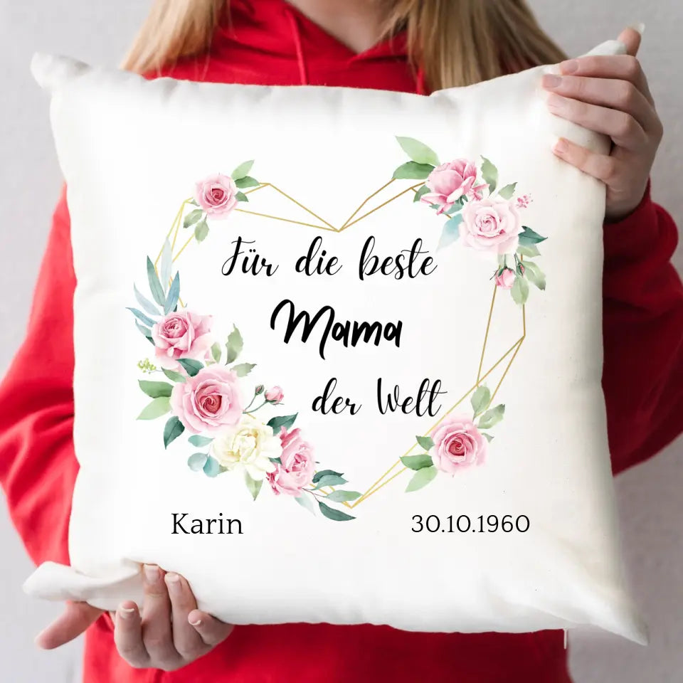 Personalisiertes Kissen - Für die beste Mama der Welt