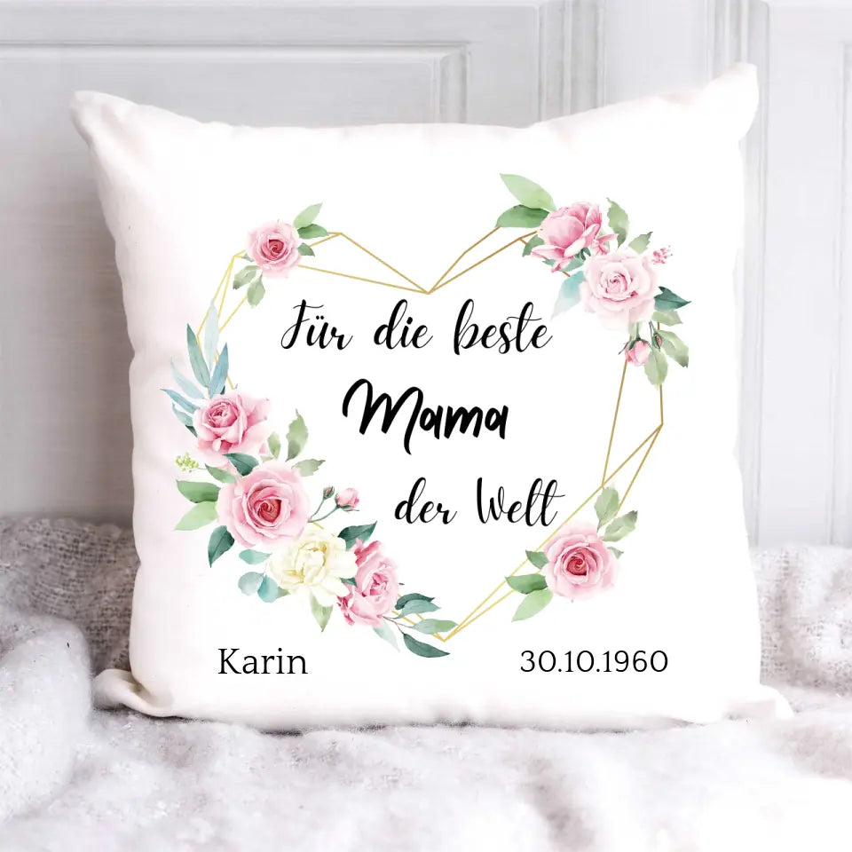 Personalisiertes Kissen - Für die beste Mama der Welt