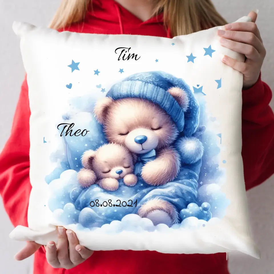 Personalisiertes Papa Kind Kissen - Teddy