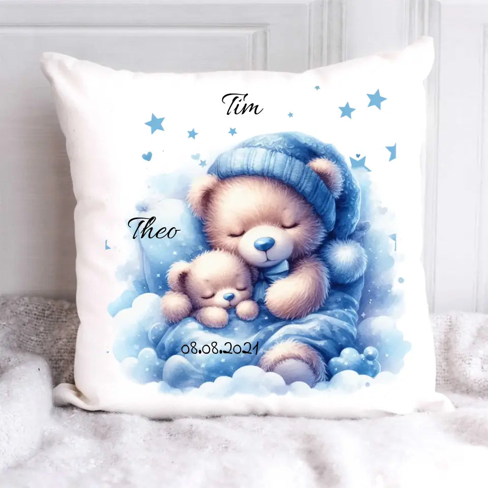 Personalisiertes Papa Kind Kissen - Teddy